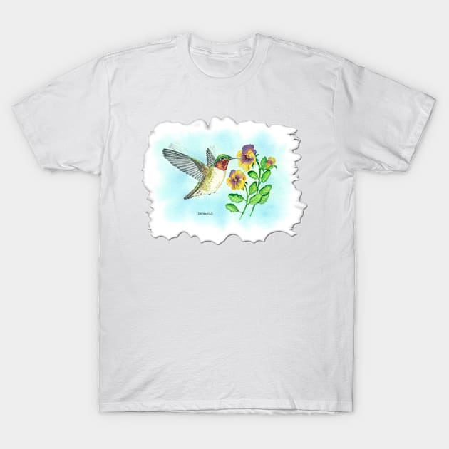 Pansies T-Shirt by Dave Bartholet Wildlife Art